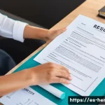 생활가사도우미 이직 성공 사례 - A professional Spanish domestic assistant preparing a detailed and well-organized resume at a tidy d...