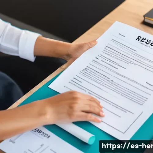 생활가사도우미 이직 성공 사례 - A professional Spanish domestic assistant preparing a detailed and well-organized resume at a tidy d...