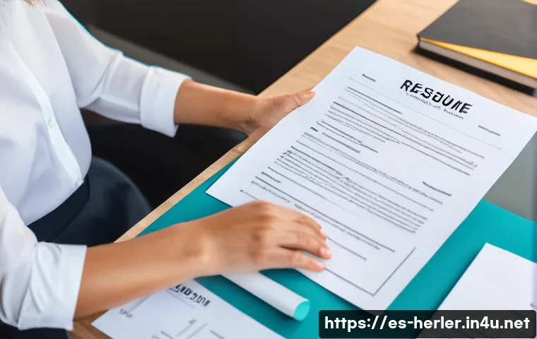 생활가사도우미 이직 성공 사례 - A professional Spanish domestic assistant preparing a detailed and well-organized resume at a tidy d...