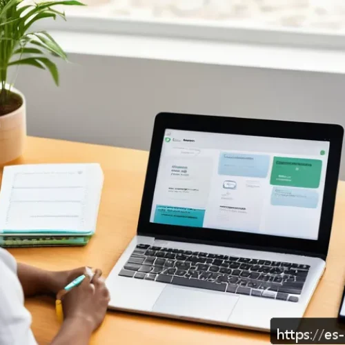 가사도우미 업무 일기 작성 노하우 - A professional domestic worker organizing a detailed daily work journal at a modern home office desk...